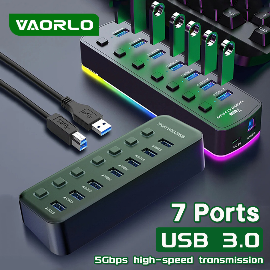 Esports Gaming Splitter - Hub USB 3,0 RGB, adaptador de