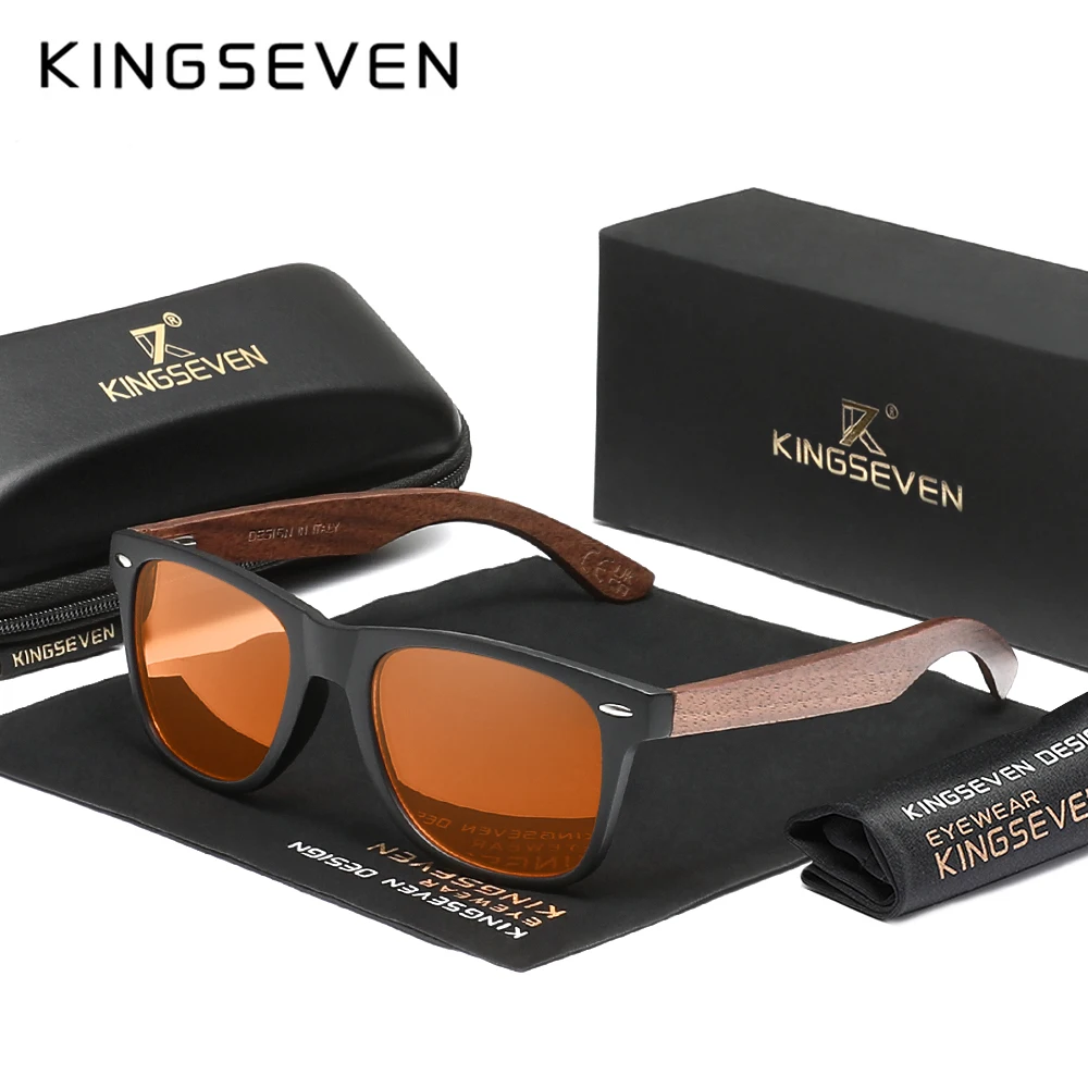 Gaming Glasses Blue - Gafas de Madera Clásicas KINGSEVEN con