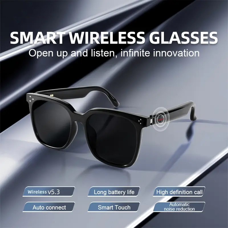 Gaming Glasses Blue - Cámara gafas inteligentes Bluetooth llamada asistente