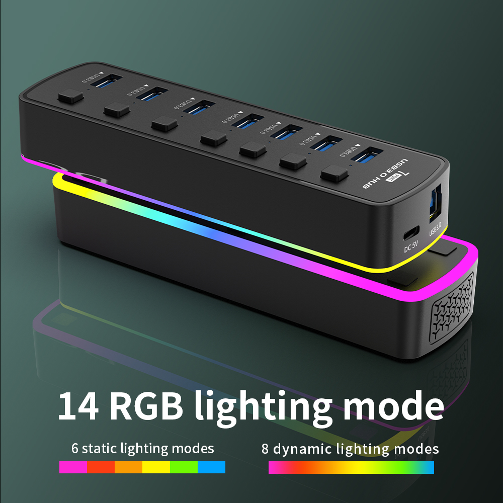 Hub USB 3,0 RGB, adaptador de  - Esports Gaming Splitter reseña y precio